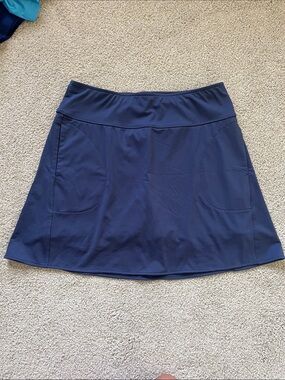 Navy Performance A-Line Skort with Front Pockets
